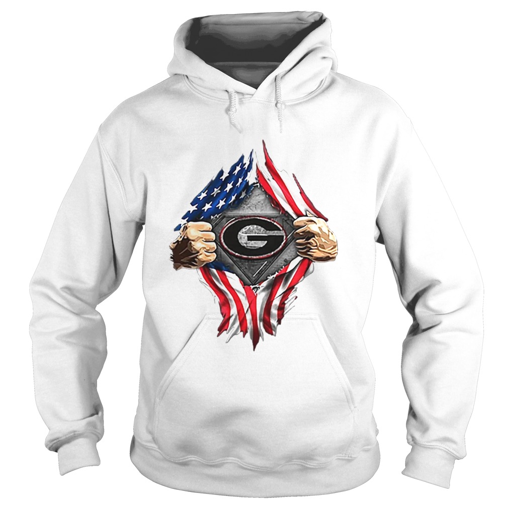 American Flag Blood inside me Georgia Bulldogs Hoodie