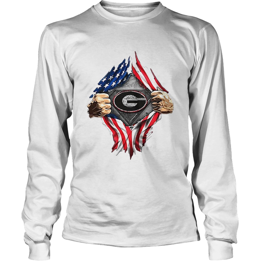 American Flag Blood inside me Georgia Bulldogs LongSleeve