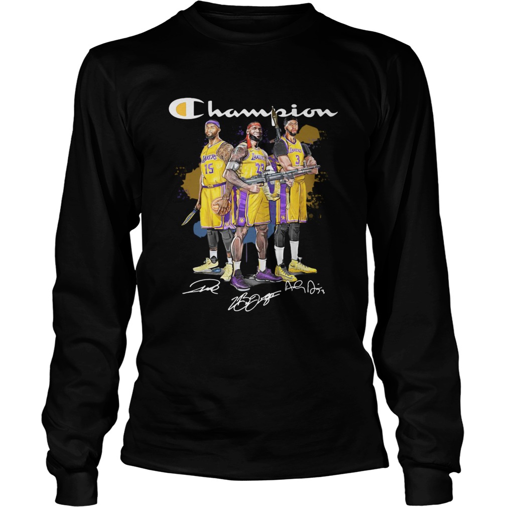 Angeles Lakers DeMarcus Cousins Anthony Davis LeBron James Champion signatures Shooter LongSleeve