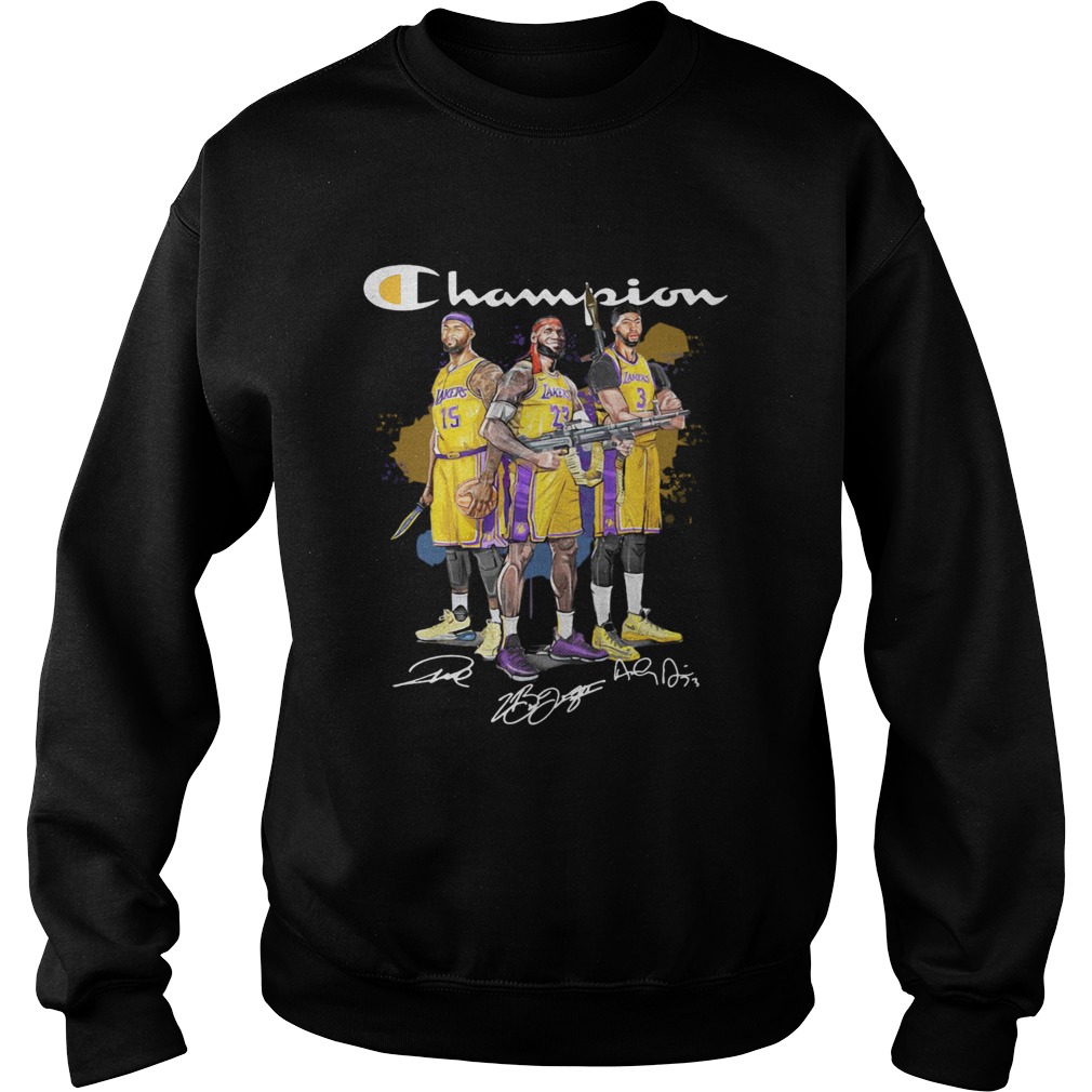 Angeles Lakers DeMarcus Cousins Anthony Davis LeBron James Champion signatures Shooter Sweatshirt