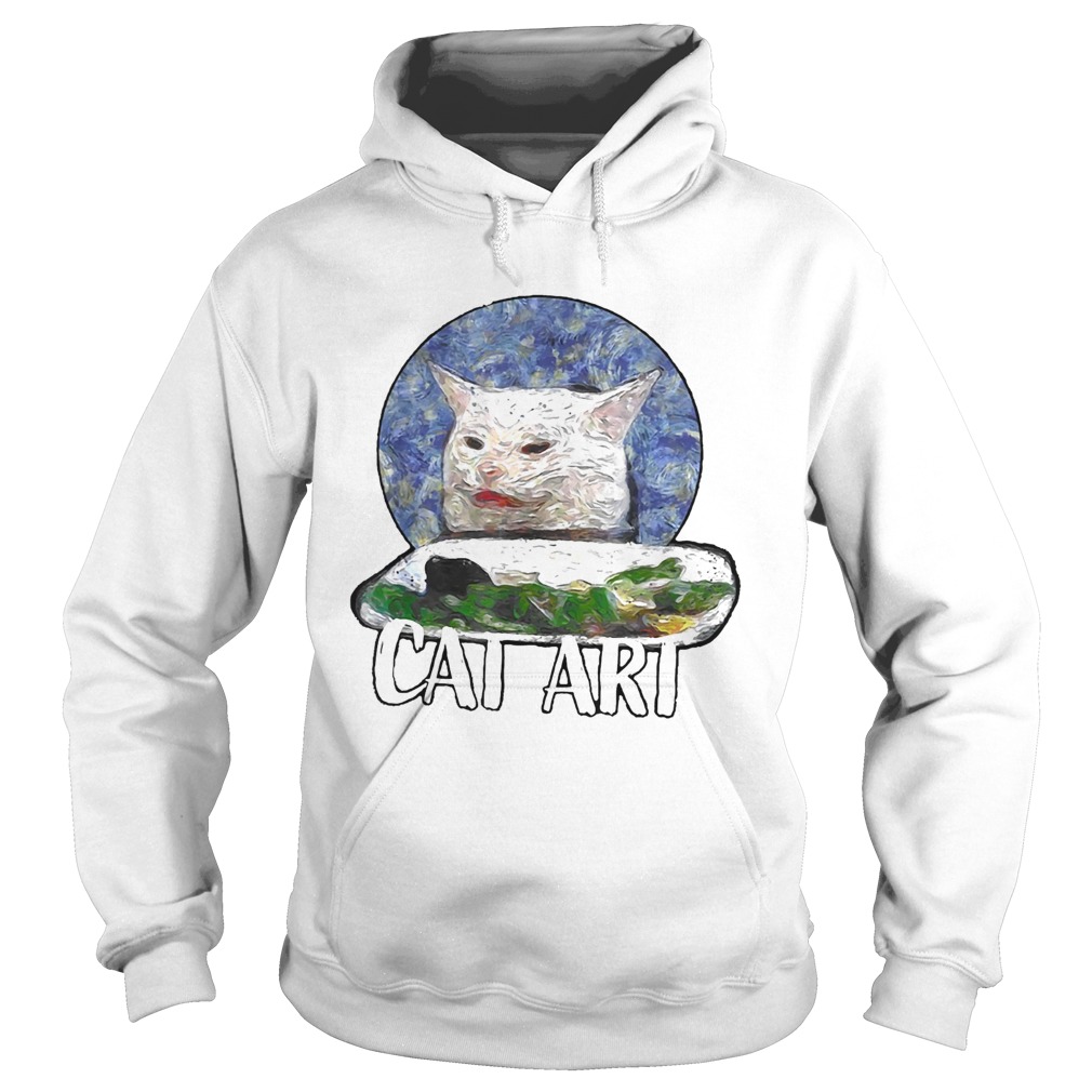 Angry yelling at confused cat at dinner table meme 2020 Hoodie