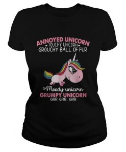 Annoyed Unicorn touch Unicorn grouchy ball of fur moody Unicorn Grumpy Unicorn  Classic Ladies