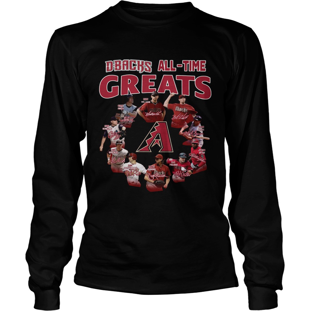 Arizona Diamondbacks all time great players signatures LlMlTED EDlTlON LongSleeve