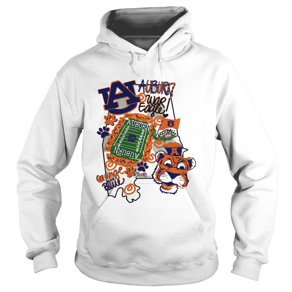 Auburn Tigers War Eagle Orange and blue Hoodie