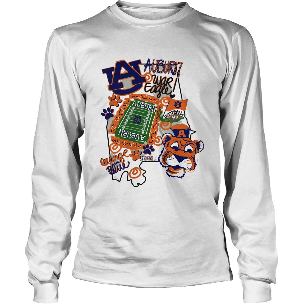 Auburn Tigers War Eagle Orange and blue LongSleeve