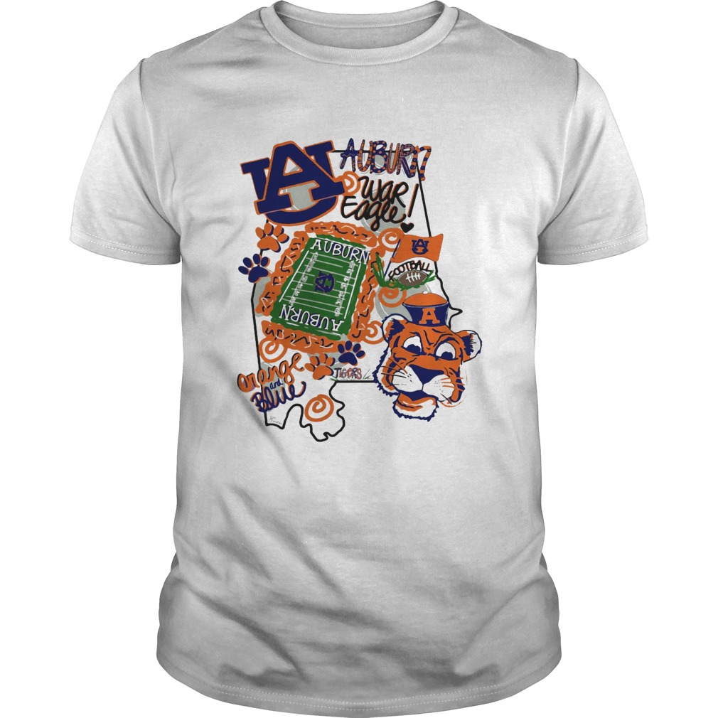 Auburn Tigers War Eagle Orange and blue shirt