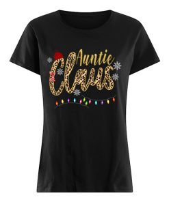 Auntie Claus Leopard Christmas  Classic Women's T-shirt