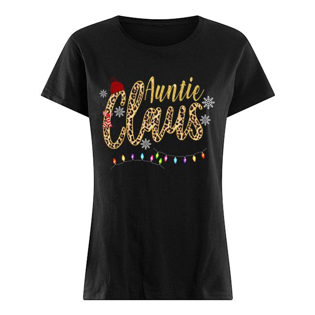 Auntie Claus Leopard Christmas Classic Women's T-shirt