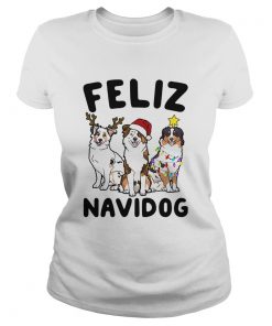 Australian Shepherd Feliz Navidog  Classic Ladies