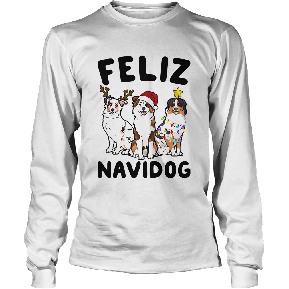 Australian Shepherd Feliz Navidog LongSleeve