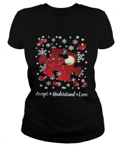 Autism Accept understand love Christmas  Classic Ladies