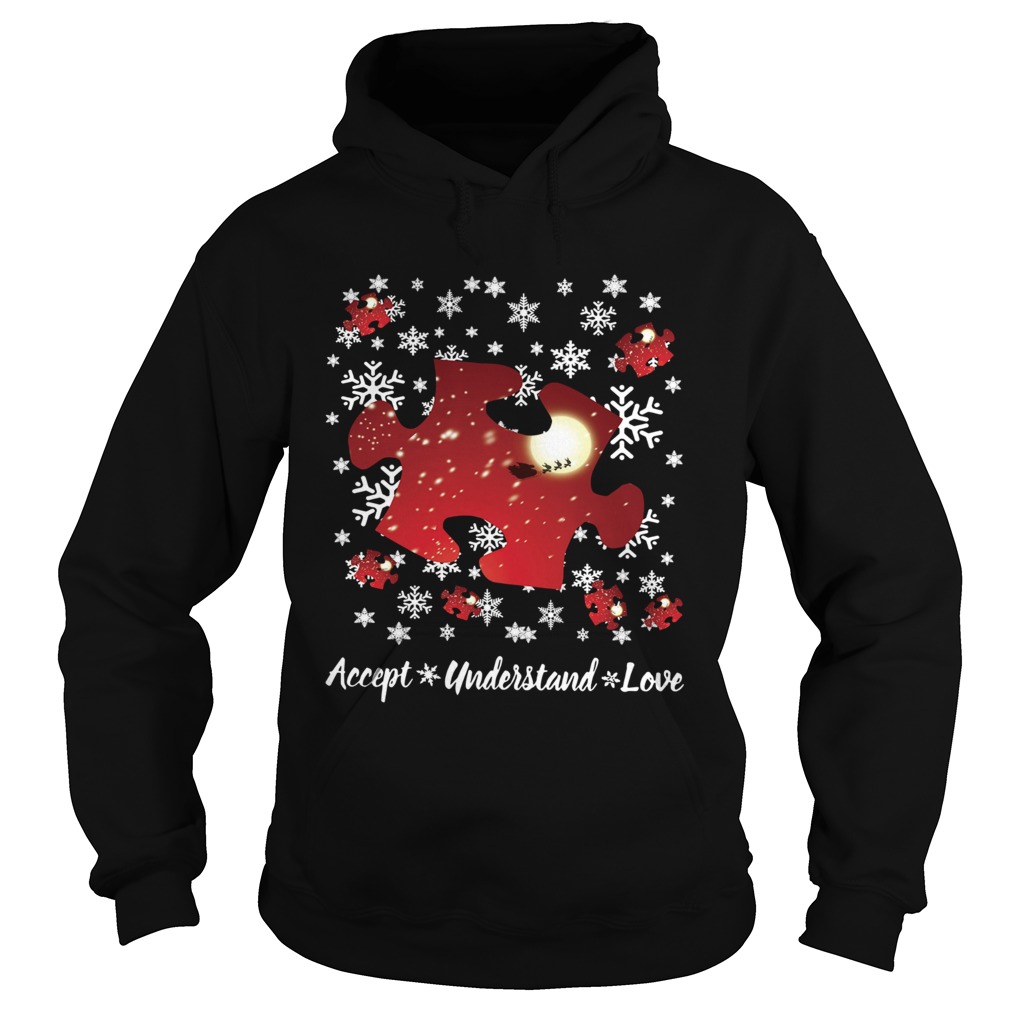 Autism Accept understand love Christmas Hoodie