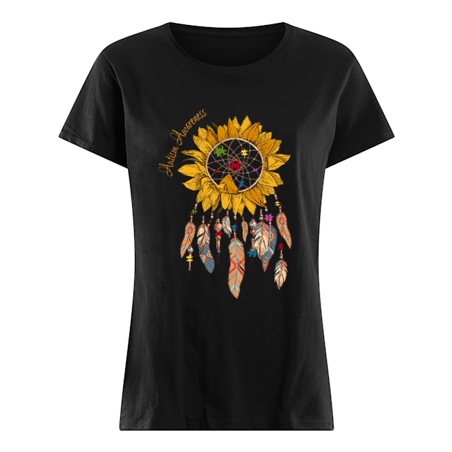 Autism Awareness Sunflower Dream Catcher Hippie Trend Classic Women's T-shirt