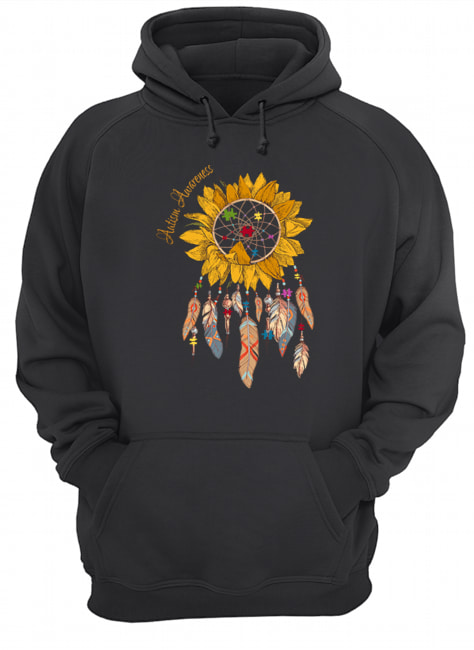 Autism Awareness Sunflower Dream Catcher Hippie Trend Unisex Hoodie