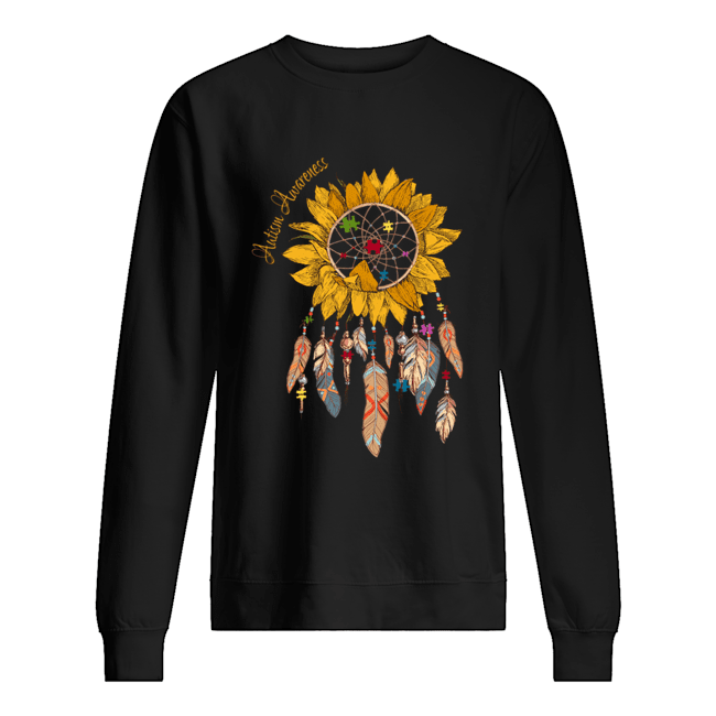 Autism Awareness Sunflower Dream Catcher Hippie Trend Unisex Sweatshirt