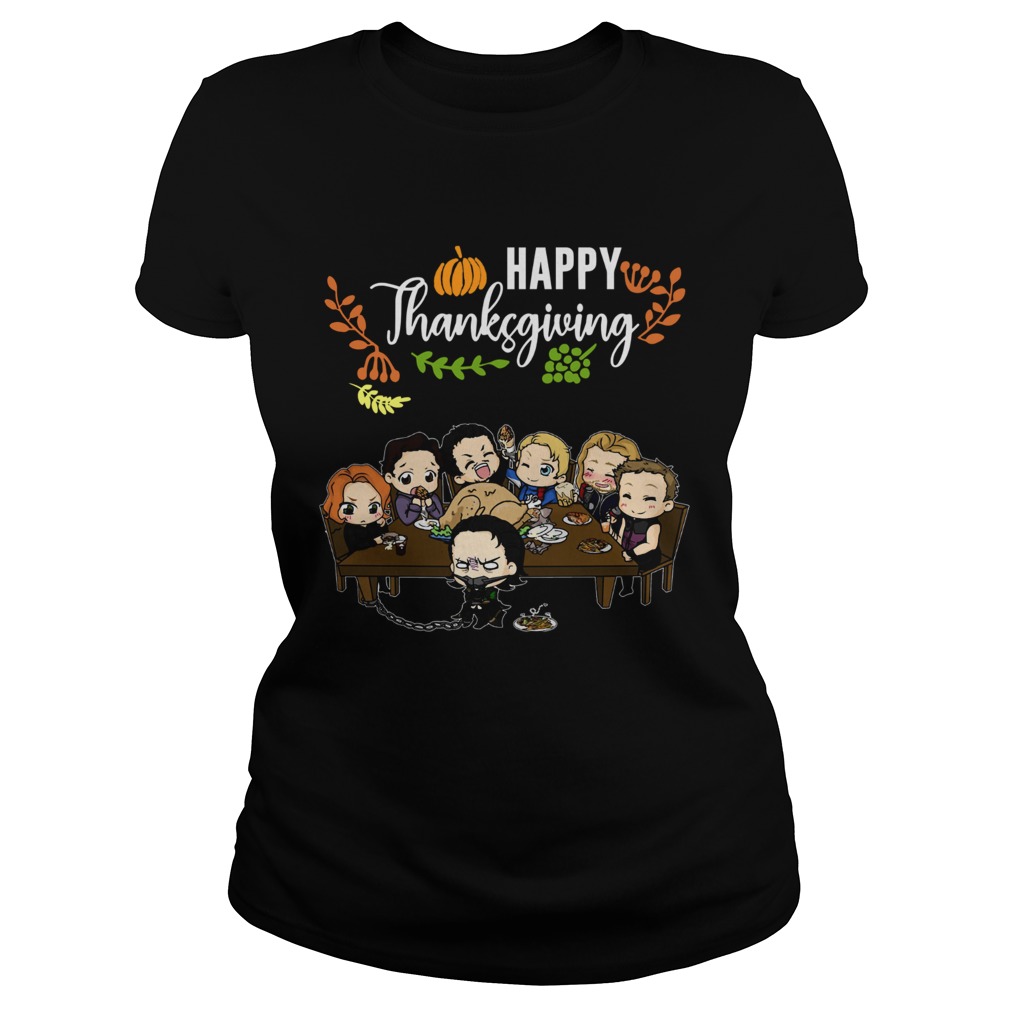 Avengers chibi characters happy thanksgiving Classic Ladies