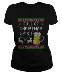 Awesome Mens Funny Ugly Christmas Beer Drinking Full Of Spirit Men  Classic Ladies