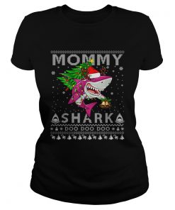 Awesome Mommy Shark Santa Christmas Family Matching Pajamas  Classic Ladies