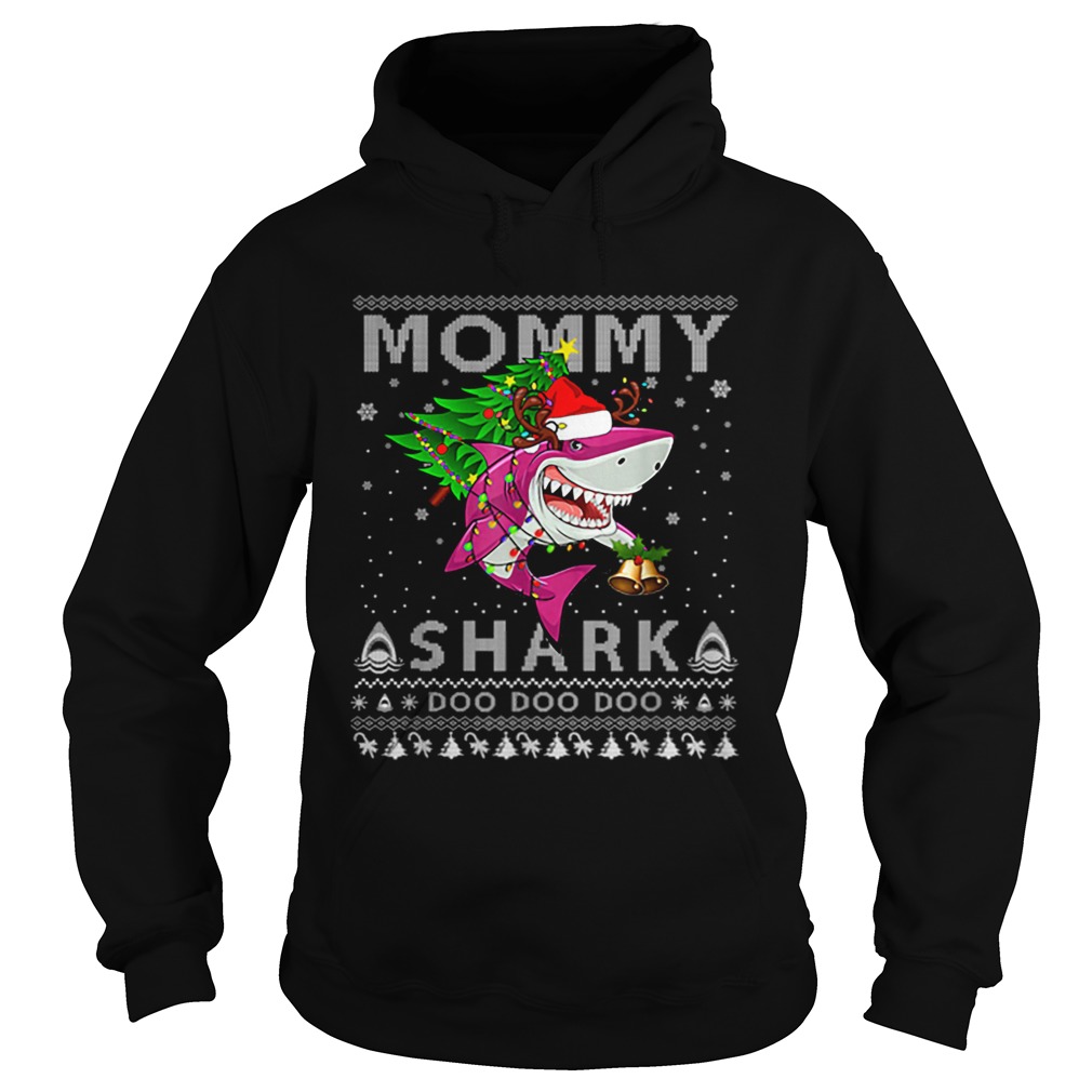 Awesome Mommy Shark Santa Christmas Family Matching Pajamas Hoodie