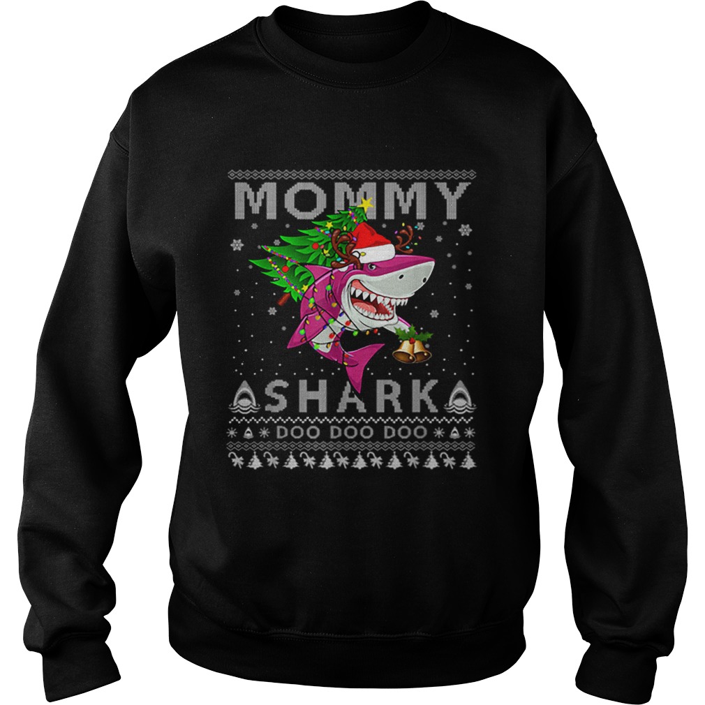 Awesome Mommy Shark Santa Christmas Family Matching Pajamas Sweatshirt