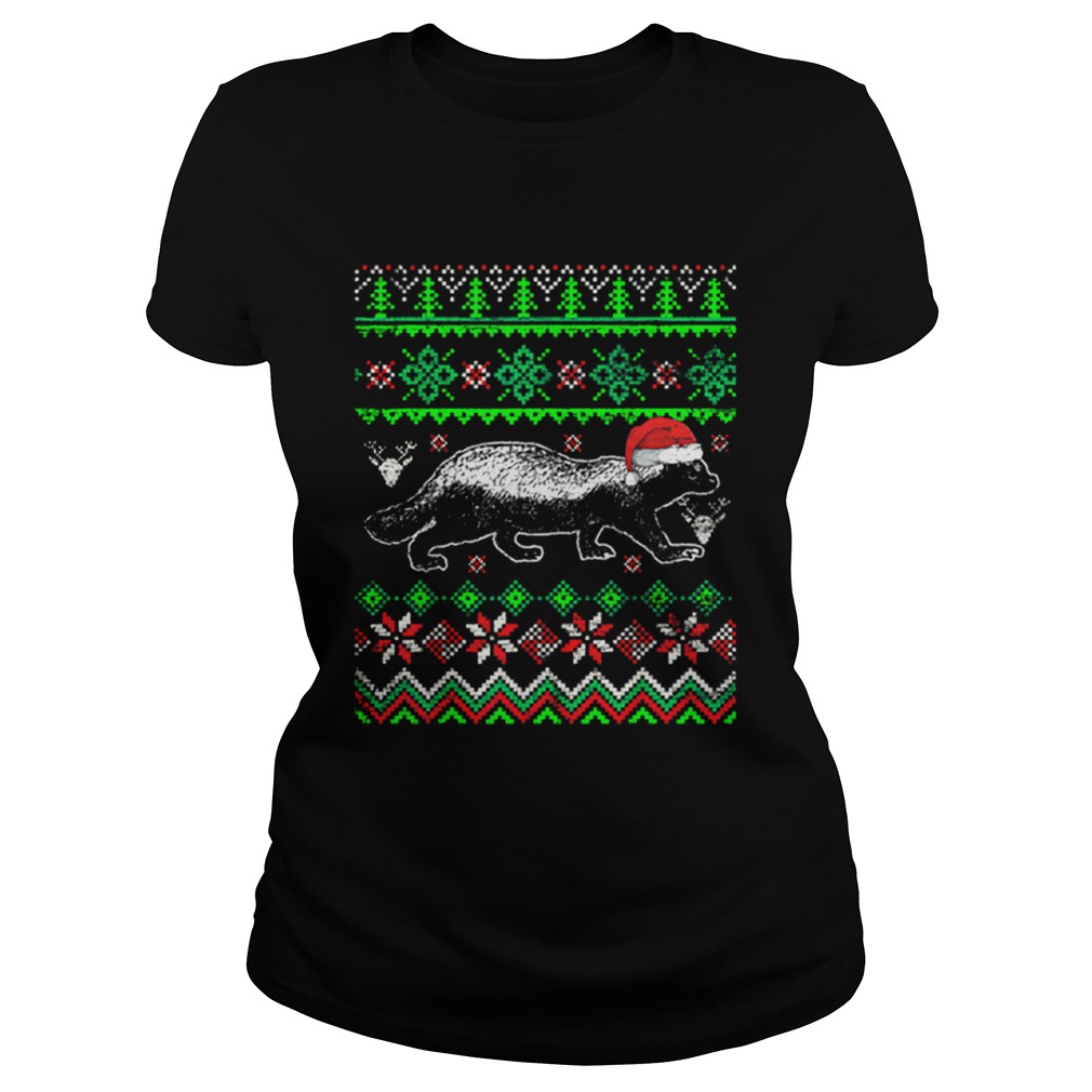 Awesome Ugly Christmas Honey Badger Classic Ladies