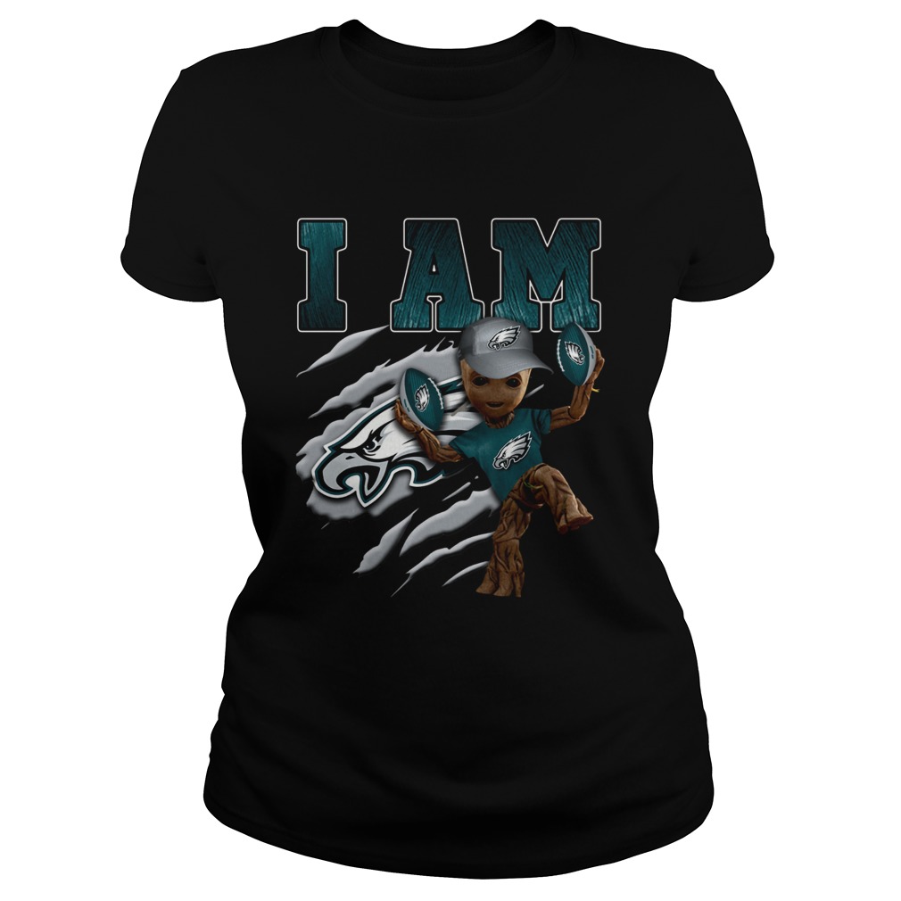 Baby Groot I Am Philadelphia Eagles Classic Ladies