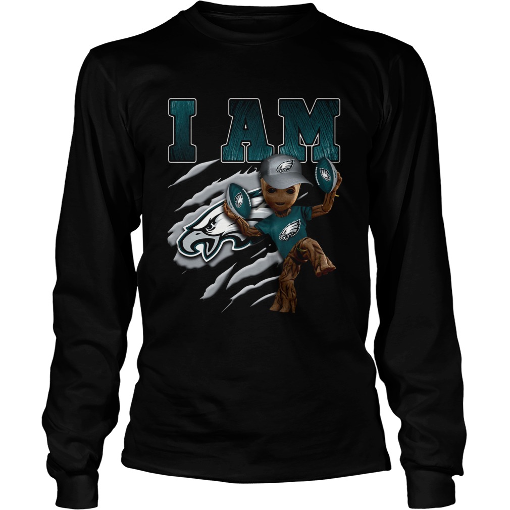 Baby Groot I Am Philadelphia Eagles LongSleeve