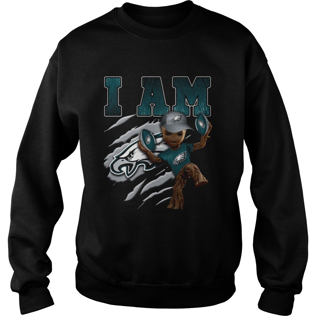 Baby Groot I Am Philadelphia Eagles Sweatshirt