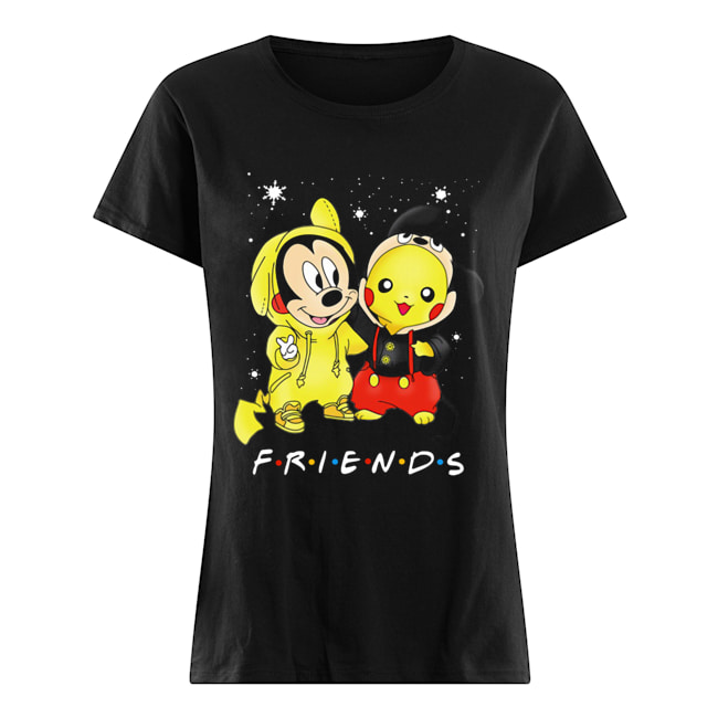 Baby Mickey Mouse And Pikachu Friends Christmas Classic Women's T-shirt