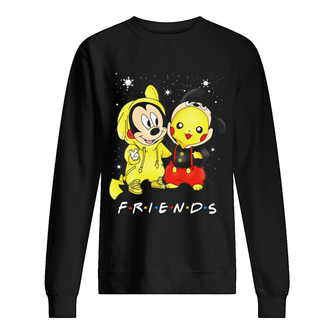 Baby Mickey Mouse And Pikachu Friends Christmas Unisex Sweatshirt