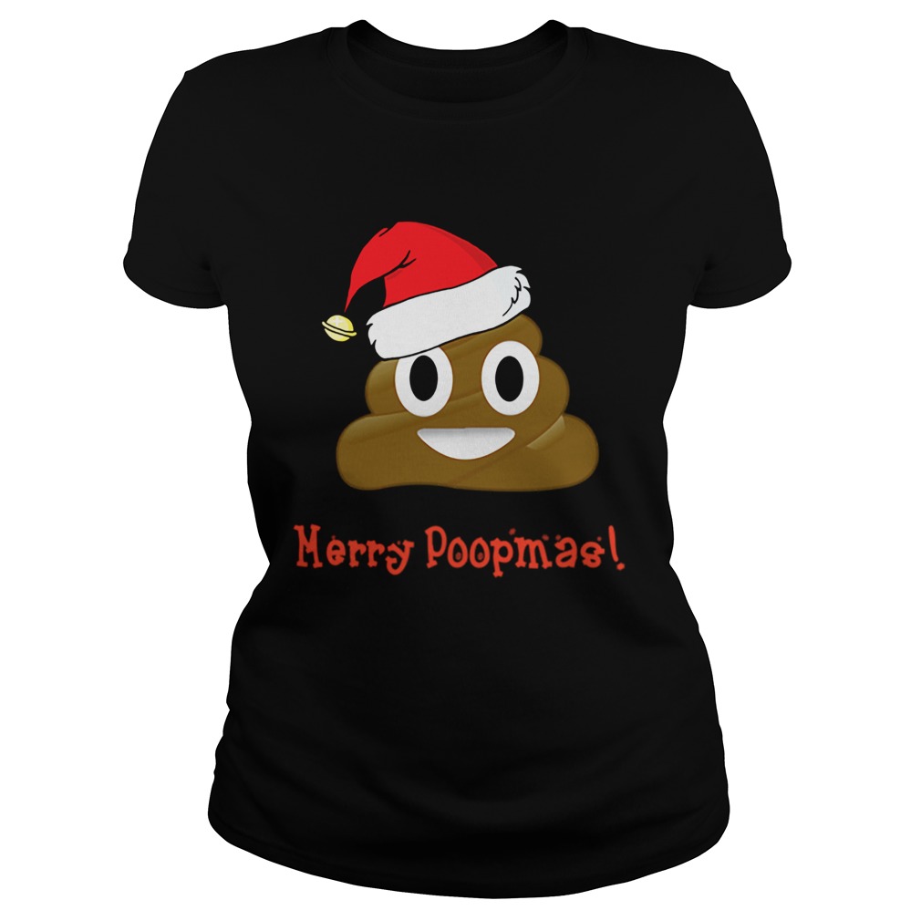 Baby Poop Emoji Wearing Santa Hat Merry Poopmas Christmas Baby Onesie Classic Ladies