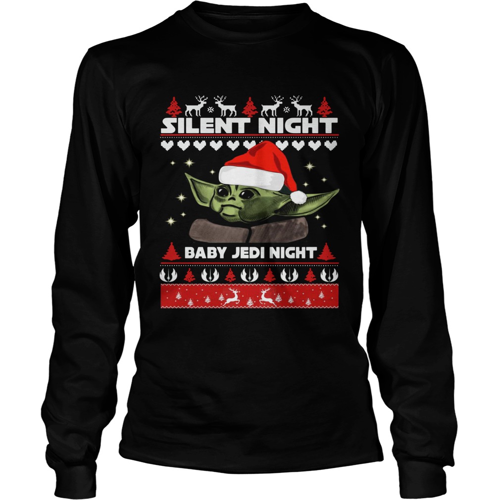 Baby Yoda Silent Night baby Jedi Knight ugly christmas LongSleeve