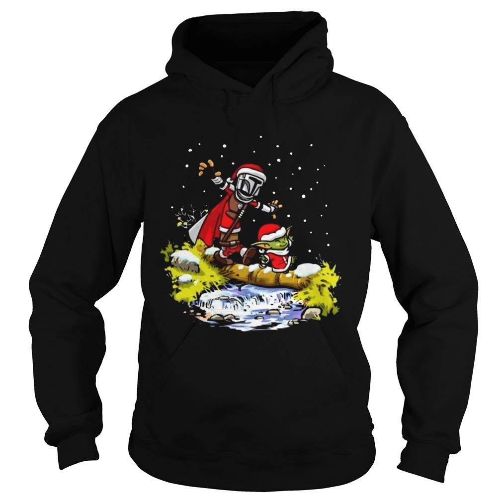 Baby Yoda Walking Under The Snow Christmas Hoodie