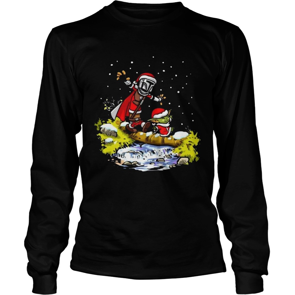 Baby Yoda Walking Under The Snow Christmas LongSleeve