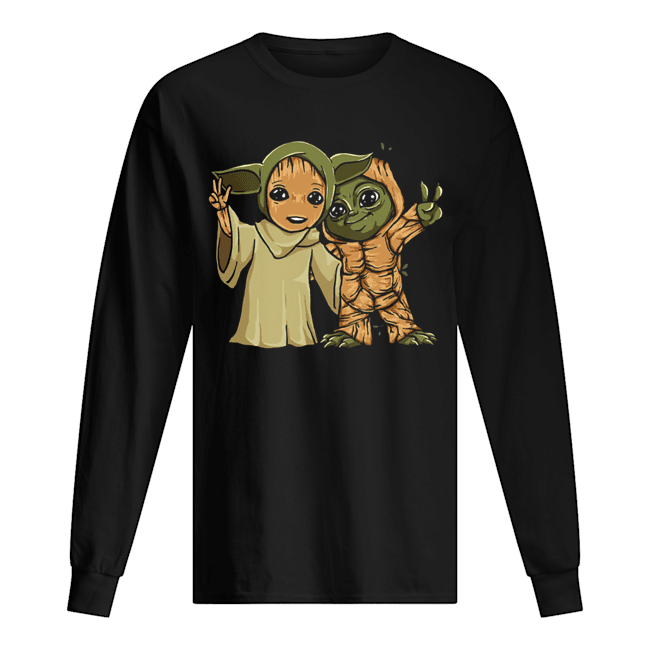 Baby Yoda and Groot Long Sleeved T-shirt 