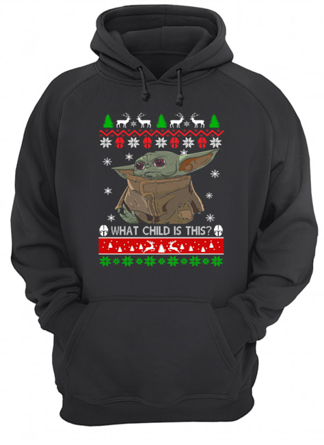 Baby Yoda what child is this ugly christmas Unisex Hoodie