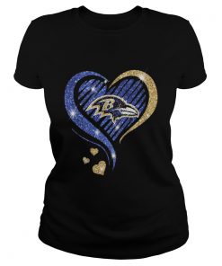 Baltimore Ravens Diamond Heart  Classic Ladies