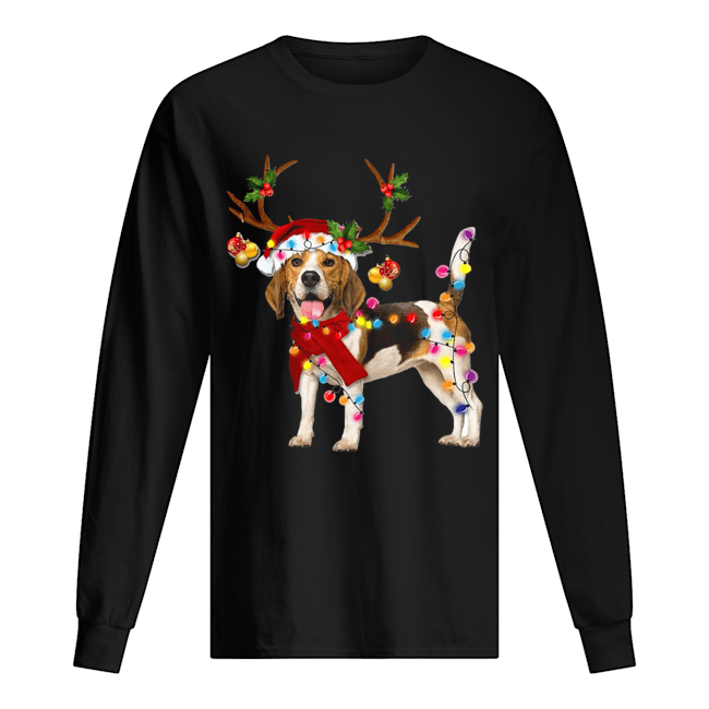 Beagle Gorgeous Reindeer Crewneck Christmas Long Sleeved T-shirt 