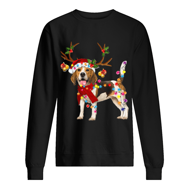 Beagle Gorgeous Reindeer Crewneck Christmas Unisex Sweatshirt