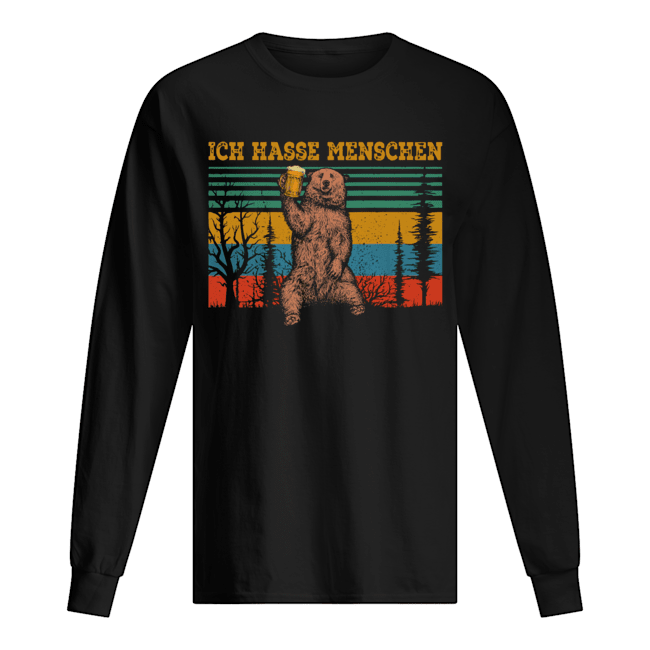 Bears beer ich hasse menschen vintage Long Sleeved T-shirt 