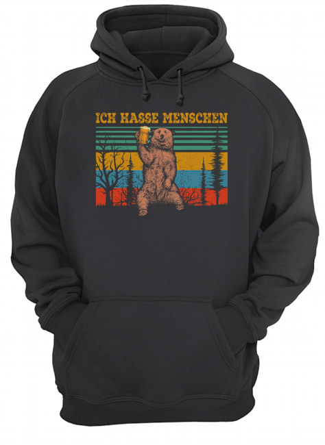 Bears beer ich hasse menschen vintage Unisex Hoodie