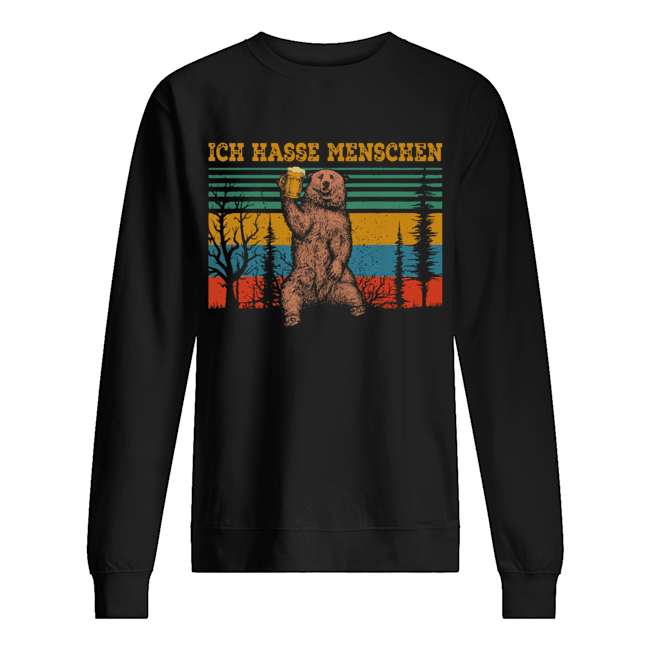 Bears beer ich hasse menschen vintage Unisex Sweatshirt