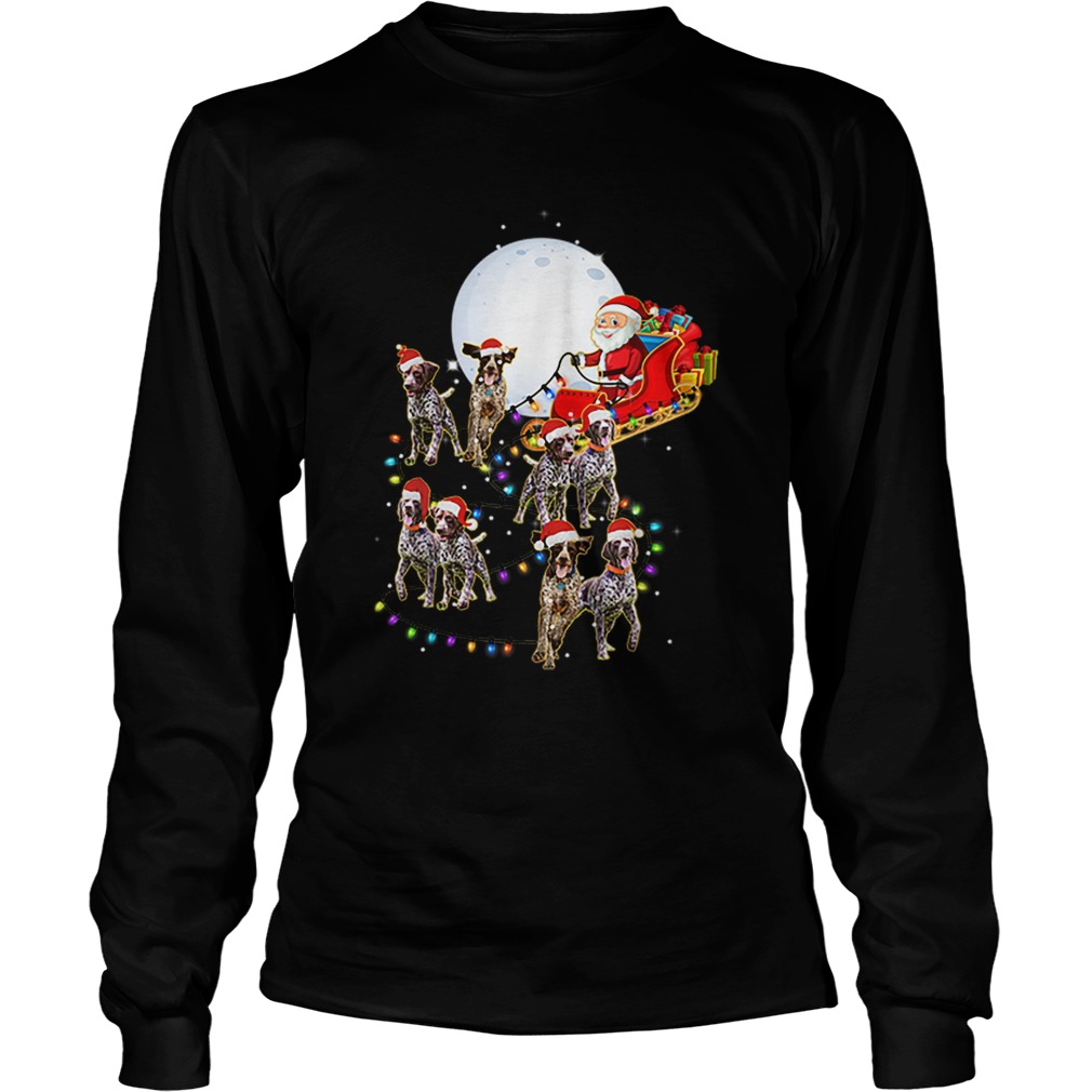 Beautiful German Shorthaired Pointer Christmas Reindeer Lights Gifts LongSleeve