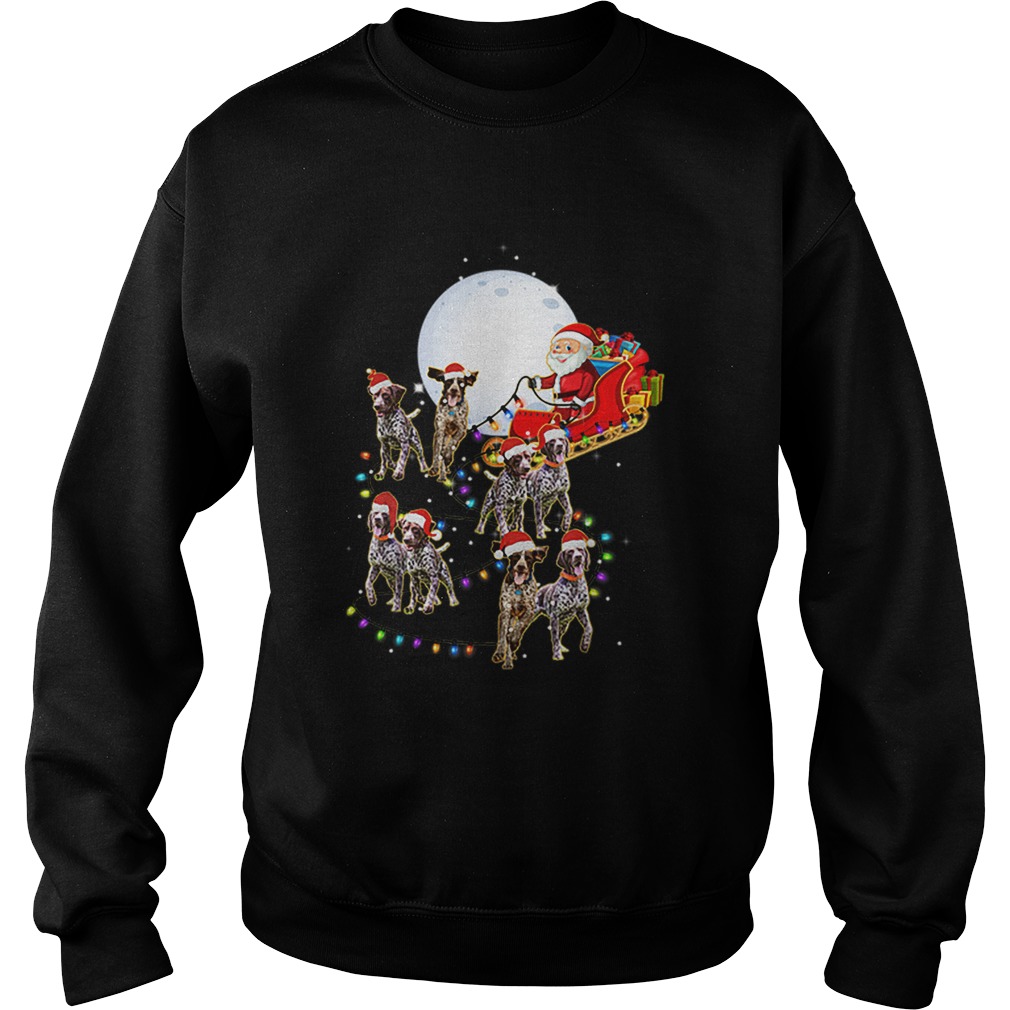 Beautiful German Shorthaired Pointer Christmas Reindeer Lights Gifts Sweatshirt