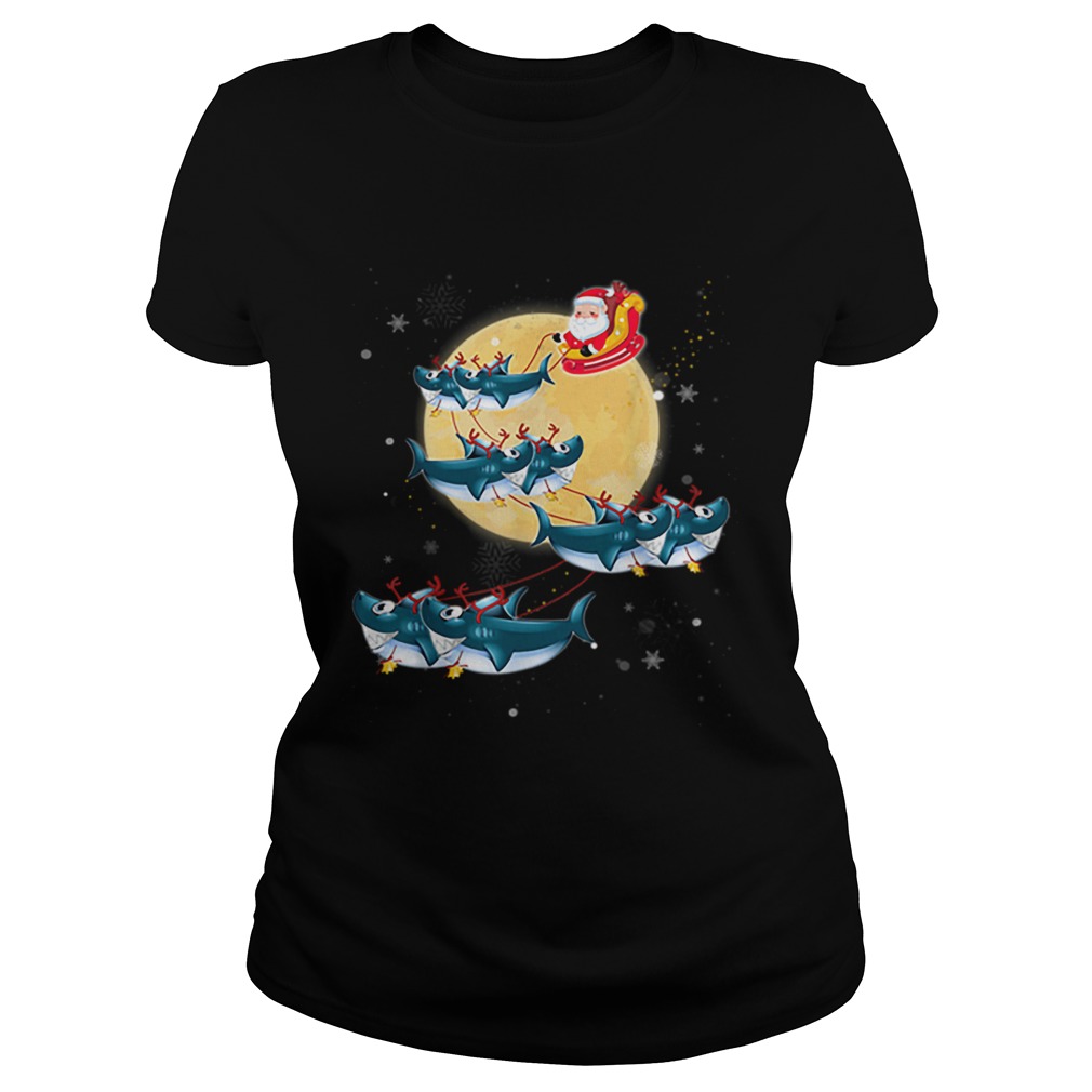 Beautiful Kids Mens Womens Santa Claus Riding Shark Christmas Classic Ladies