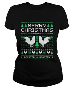 Beautiful Rooster Ugly Christmas Classic Ladies