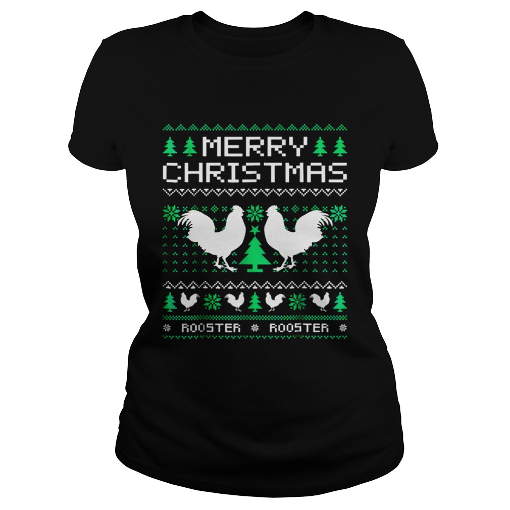 Beautiful Rooster Ugly Christmas Classic Ladies