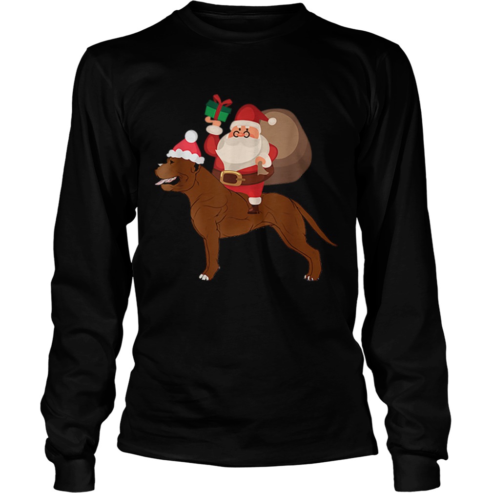 Beautiful Santa Riding Cane Corso Christmas Pajama Gift LongSleeve