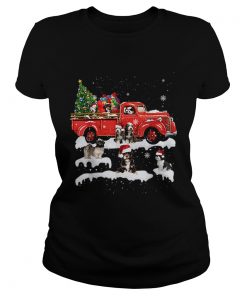 Beautiful Tibetan Terrier Riding Red Truck Xmas Merry Christmas Gifts  Classic Ladies