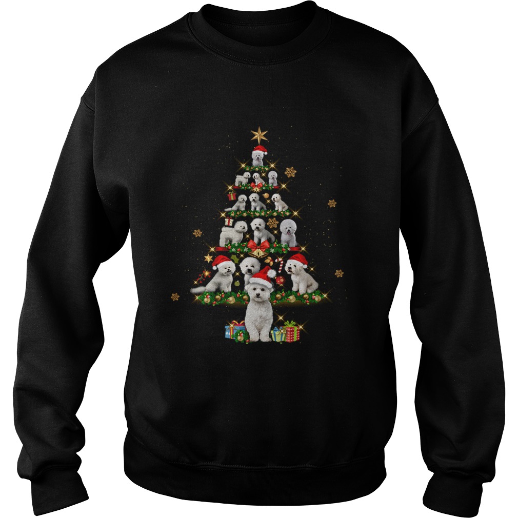 Bichon Frise Tree Christmas Santa Hat Sweatshirt